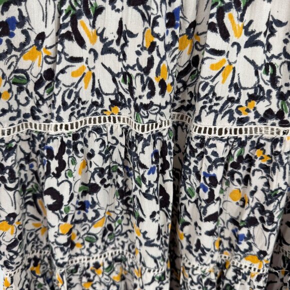 ANGIE Womens Floral Boho Tiered Dress Size M Flutter Sleeve Vintage 90s Flowy - Picture 3 of 8